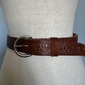 Vintage Tooled Leather Belt